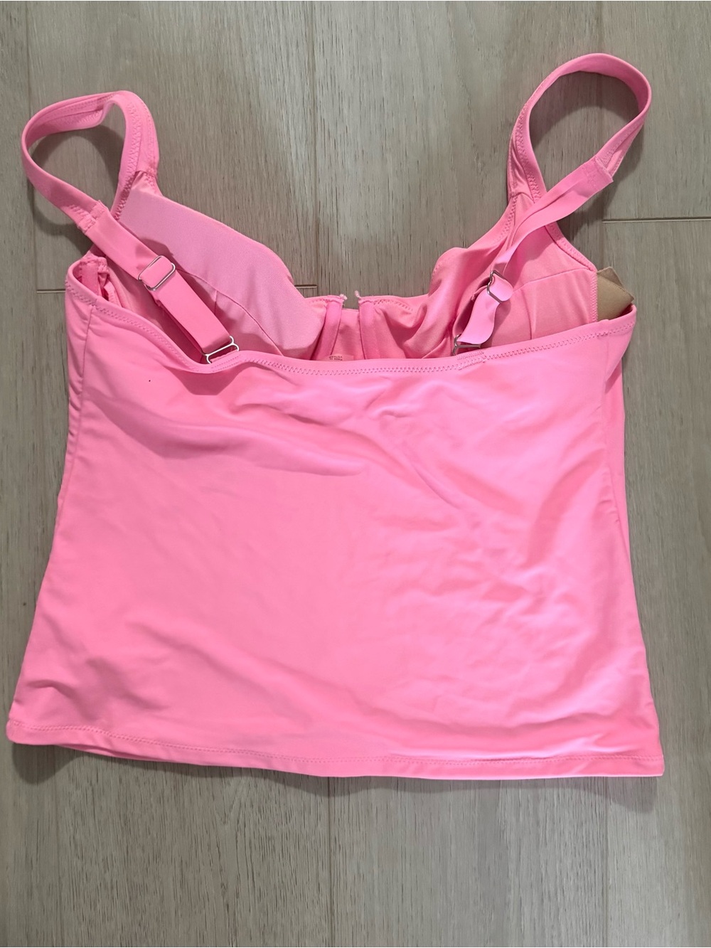 Old Navy Pink Tankini Top with Pink Multi-Color Bikini Bottom - Picture 3 of 6